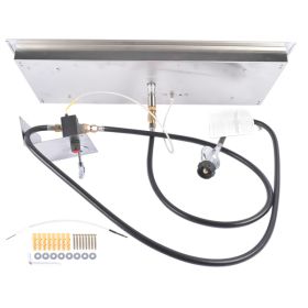 30x10-inch Fire Pit Pan Stainless Steel Fire Pit Burner Kit Rectangular Indoor or Outdoor