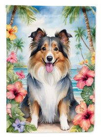Sheltie Luau Garden Flag Mailbox Flag Decorative Yard Flag Banner Outside Patio Artwork Yard Flower Beds, Garden Size, Multicolor