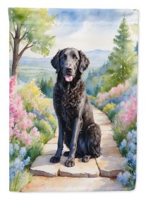 Curly-Coated Retriever Spring Path Garden Flag Mailbox Flag Decorative Yard Flag Banner Outside Patio Artwork Yard Flower Beds, Garden Size
