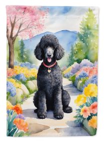 Black Poodle Spring Path Garden Flag Mailbox Flag Decorative Yard Flag Banner Outside Patio Artwork Yard Flower Beds, Garden Size, Multicolor