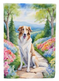 Borzoi Spring Path Garden Flag Mailbox Flag Decorative Yard Flag Banner Outside Patio Artwork Yard Flower Beds, Garden Size, Multicolor