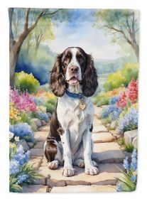 English Springer Spaniel Spring Path Garden Flag Mailbox Flag Decorative Yard Flag Banner Outside Patio Artwork Yard Flower Beds, Garden Size