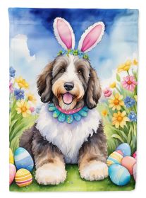 Bernedoodle Easter Egg Hunt Garden Flag Mailbox Flag Decorative Yard Flag Banner Outside Patio Artwork Yard Flower Beds, Garden Size, Multicolor
