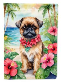 Brussels Griffon Luau Garden Flag Mailbox Flag Decorative Yard Flag Banner Outside Patio Artwork Yard Flower Beds, Garden Size, Multicolor