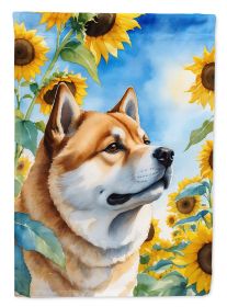 Akita in Sunflowers Garden Flag Mailbox Flag Decorative Yard Flag Banner Outside Patio Artwork Yard Flower Beds, Garden Size, Multicolor