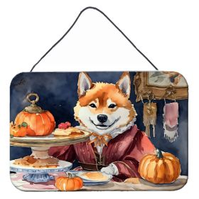 NEW Shiba Inu Fall Kitchen Pumpkins Wall or Door Hanging Prints Aluminum Metal Sign Kitchen Wall Bar Bathroom Plaque Home Decor, 8HX12W, Multicol