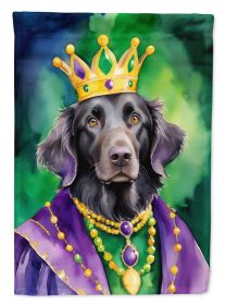 Flat-Coated Retriever King of Mardi Gras Garden Flag Mailbox Flag Decorative Yard Flag Banner Outside Patio Artwork Yard Flower Beds, Garden Size