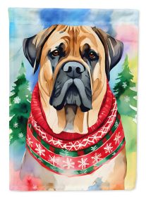 Mastiff Christmas Garden Flag Mailbox Flag Decorative Yard Flag Banner Outside Patio Artwork Yard Flower Beds, Garden Size, Multicolor