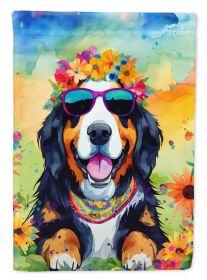 Bernese Mountain Dog Hippie Dawg Garden Flag Mailbox Flag Decorative Yard Flag Banner Outside Patio Artwork Yard Flower Beds, Garden Size, Multic