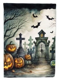 Graveyard Spooky Halloween Garden Flag Mailbox Flag Decorative Yard Flag Banner Outside Patio Artwork Yard Flower Beds, Garden Size, Multicolor