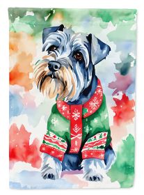 Schnauzer Christmas Garden Flag Mailbox Flag Decorative Yard Flag Banner Outside Patio Artwork Yard Flower Beds, Garden Size, Multicolor