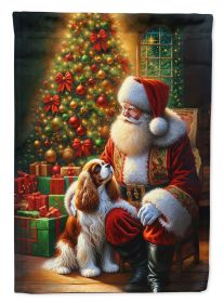 Cavalier Spaniel and Santa Claus Garden Flag Mailbox Flag Decorative Yard Flag Banner Outside Patio Artwork Yard Flower Beds, Garden Size, Multic