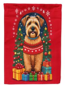 Wheaten Terrier Holiday Christmas Garden Flag Mailbox Flag Decorative Yard Flag Banner Outside Patio Artwork Yard Flower Beds, Garden Size, Multi