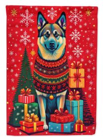 Norwegian Elkhound Holiday Christmas Garden Flag Mailbox Flag Decorative Yard Flag Banner Outside Patio Artwork Yard Flower Beds, Garden Size