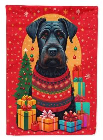 Giant Schnauzer Holiday Christmas Garden Flag Mailbox Flag Decorative Yard Flag Banner Outside Patio Artwork Yard Flower Beds, Garden Size, Multi