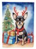 Black and Tan Chihuahua Christmas Reindeer Garden Flag Mailbox Flag Decorative Yard Flag Banner Outside Patio Artwork Yard Flower Beds, Garden Size