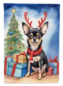 Black and Tan Chihuahua Christmas Reindeer Garden Flag Mailbox Flag Decorative Yard Flag Banner Outside Patio Artwork Yard Flower Beds, Garden Size
