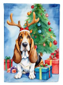 Basset Hound Christmas Reindeer Garden Flag Mailbox Flag Decorative Yard Flag Banner Outside Patio Artwork Yard Flower Beds, Garden Size, Multico