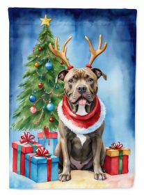 Pit Bull Terrier Christmas Reindeer Garden Flag Mailbox Flag Decorative Yard Flag Banner Outside Patio Artwork Yard Flower Beds, Garden Size
