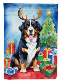 Bernese Mountain Dog Christmas Reindeer Garden Flag Mailbox Flag Decorative Yard Flag Banner Outside Patio Artwork Yard Flower Beds, Garden Size
