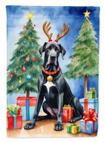 Black Great Dane Christmas Reindeer Garden Flag Mailbox Flag Decorative Yard Flag Banner Outside Patio Artwork Yard Flower Beds, Garden Size