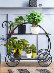 1PC Heavy Duty Metal Flower Cart Plant Stand