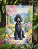 Black Poodle Spring Path Garden Flag Mailbox Flag Decorative Yard Flag Banner Outside Patio Artwork Yard Flower Beds, Garden Size, Multicolor