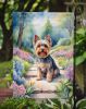 Yorkshire Terrier Spring Path Garden Flag Mailbox Flag Decorative Yard Flag Banner Outside Patio Artwork Yard Flower Beds, Garden Size, Multicolor