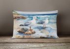 Birds, Birds, Birds Throw Pillow Throw Pillow for Indoor Couch Bed Outdoor Patio Washable, Gulls Scavenging 7519,12Hx16W