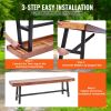 VEVOR Outdoor Bench, 63 inches Wood Garden Bench with Metal Leg for Outdoors, Outdoor Garden Park Bench, 500 lbs Load Capacity Bench