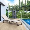 Folding Chaise Lounge Pool Chair, Patio Sun Tanning Chair, Outdoor Lounge Chair with 4-Position Reclining Back, Breathable Mesh Seat for Beach, Yard