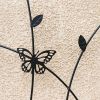 2 Pack Metal Garden Trellis 71" x 19.7" Rustproof Trellis for Climbing Plants Outdoor Flower Support Butterfly Deco Black