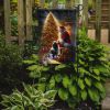 Tibetan Terrier and Santa Claus Garden Flag Mailbox Flag Decorative Yard Flag Banner Outside Patio Artwork Yard Flower Beds, Garden Size, Multicolor