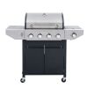 Propane Grill 4 Burner Barbecue Grill Stainless Steel Gas Grill with Side Burner, 46,500 BTU Outdoor Cooking, Patio, Garden Barbecue Grill