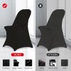 20PCS Stretch Spandex Non-Slip Chair Covers - Universal Fit, Washable Slipcovers for Wedding, Party, Banquet, Celebration & Dining (Black)