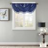 Faux Silk Waterfall Embellished Valance Navy 38x46"