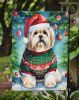 Lhasa Apso Christmas Garden Flag Mailbox Flag Decorative Yard Flag Banner Outside Patio Artwork Yard Flower Beds, Garden Size, Multicolor