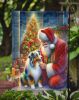 Australian Shepherd and Santa Claus Garden Flag Mailbox Flag Decorative Yard Flag Banner Outside Patio Artwork Yard Flower Beds, Garden Size