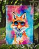 Hippie Animal Fox Garden Flag Mailbox Flag Decorative Yard Flag Banner Outside Patio Artwork Yard Flower Beds, Garden Size, Multicolor