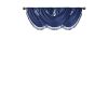 Faux Silk Waterfall Embellished Valance Navy 38x46"