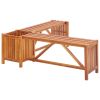 Patio Corner Bench with Planter 46"x46"x15.7" Solid Acacia Wood