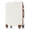 Premium ABS Travel Luggage Set , 3-Piece TSA Lock Suitcase Ensemble with 20, 24, and 28 Inch Sizes with 360° Spinner Wheels, White