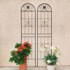 4 Pack Metal Garden Trellis 86.7" x 19.7" Rustproof Trellis for Climbing Plants Outdoor Flower Support Black