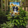 Japanese Chin in Sunflowers Garden Flag Mailbox Flag Decorative Yard Flag Banner Outside Patio Artwork Yard Flower Beds, Garden Size, Multicolor