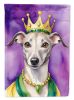 Whippet King of Mardi Gras Garden Flag Mailbox Flag Decorative Yard Flag Banner Outside Patio Artwork Yard Flower Beds, Garden Size, Multicolor