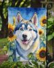 Siberian Husky in Sunflowers Garden Flag Mailbox Flag Decorative Yard Flag Banner Outside Patio Artwork Yard Flower Beds, Garden Size, Multicolor