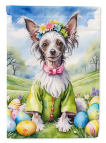 Chinese Crested Easter Egg Hunt Garden Flag Mailbox Flag Decorative Yard Flag Banner Outside Patio Artwork Yard Flower Beds, Garden Size, Multicolor