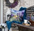 Lavender in Watercolor Throw Pillow Machine Washable, Indoor Outdoor Decorative Pillow for Couch, Bed or Patio, 18Hx18W