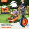 VEVOR Wheelbarrow Cart, 5 Cu. Ft. Load & 397 lbs Capacity, 2 Wheels Garden Dump Cart, Garden Wagon with Handle & 10" Wide Track Wheels
