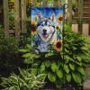 Siberian Husky in Sunflowers Garden Flag Mailbox Flag Decorative Yard Flag Banner Outside Patio Artwork Yard Flower Beds, Garden Size, Multicolor